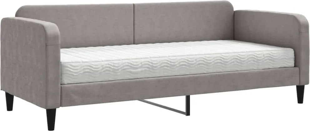 vidaXL tópszínű szövet kanapéágy matraccal 80 x 200 cm