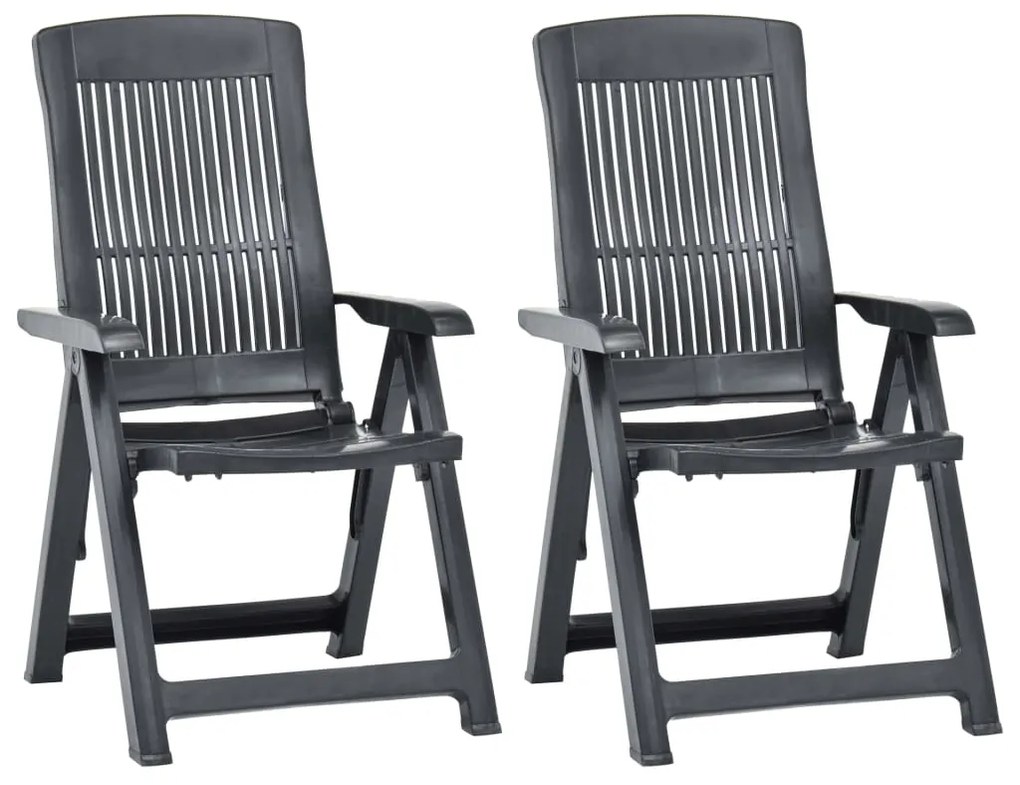 vidaXL 2 db antracitszürke dönthető műanyag kerti szék