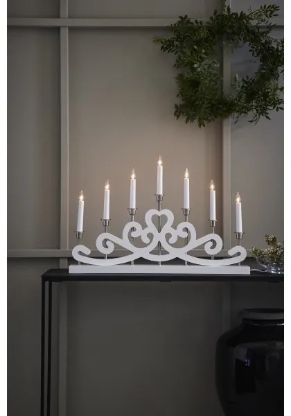 Markslöjd 705965 - Karácsonyi gyertyatartó NIGHTFALL 7xE10/3W/230V fehér