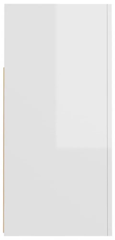 magasfényű fehér tálalószekrény LED-lámpákkal 80 x 35 x 75 cm