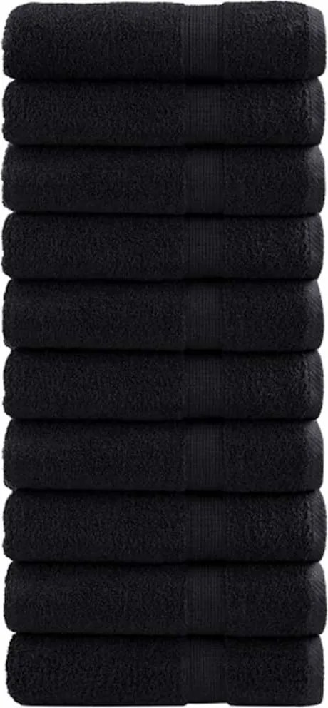 vidaXL Vendégtörölköző SOLUND 25 pcs Fekete 100 x 150 cm 550 gsm
