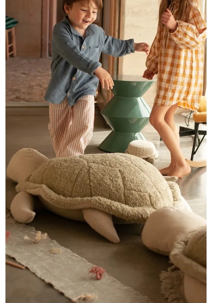 Zöld-krémszínű gyerek babzsákfotel Mrs. Turtle – Lorena Canals