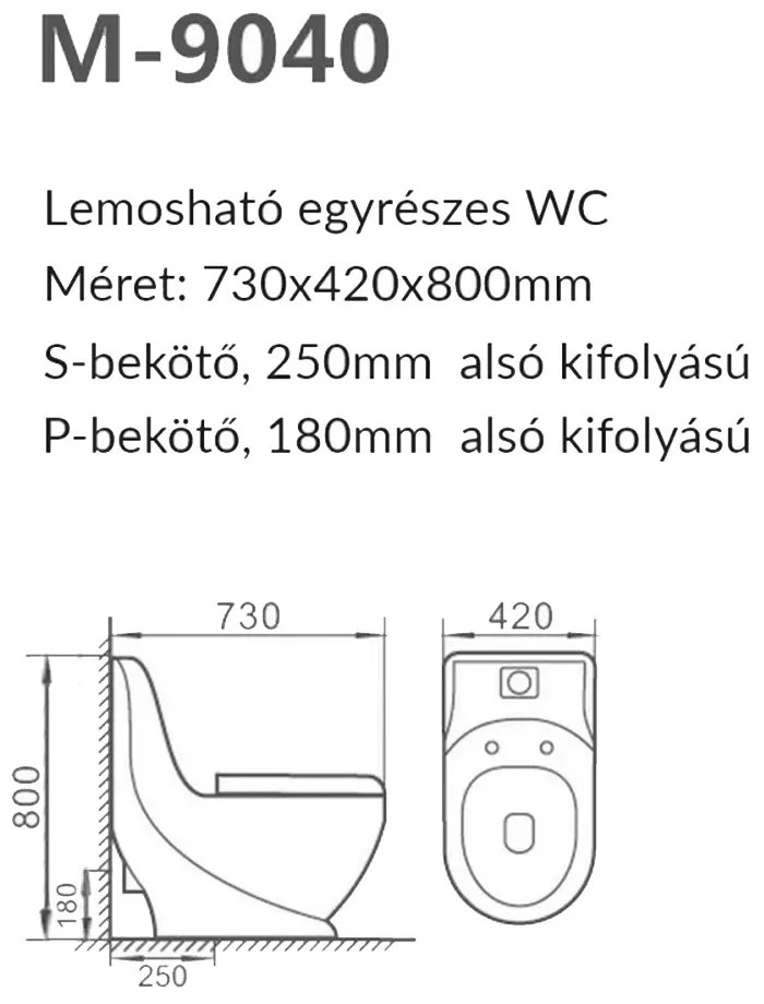 Coral Monoblokkos wc kagyló alsó kifolyással