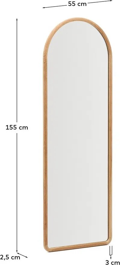 Fali tükör tömörfa kerettel 55x155 cm Milsa – Kave Home
