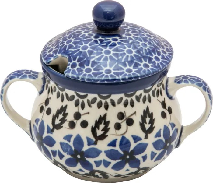 Cukortartó 200 ml Művészeti kerámia Bolesławiec dek 0832 Virágok Makela