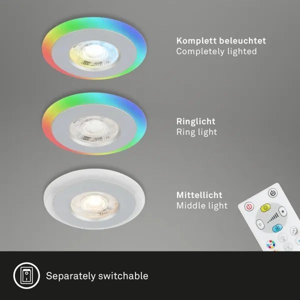 Briloner - KÉSZLET 3x LED RGBW Dimmelhető fürdőszobai lámpa LED/5W/230V IP44 + távirányító