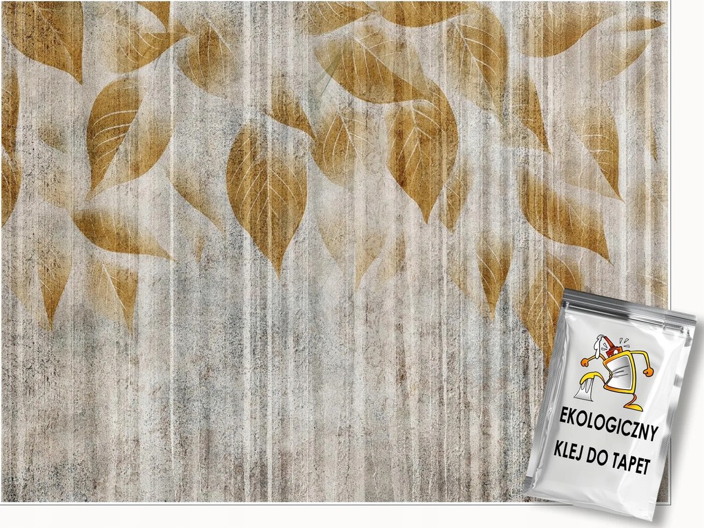 Fotótapéta Levelek A Betonon Bézs Boho Hálószoba Nappali Tapéta 350x250