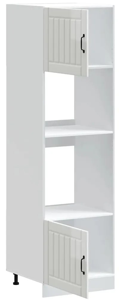 Lucca 2 db magasfényű fehér szerelt fa sütőszekrények