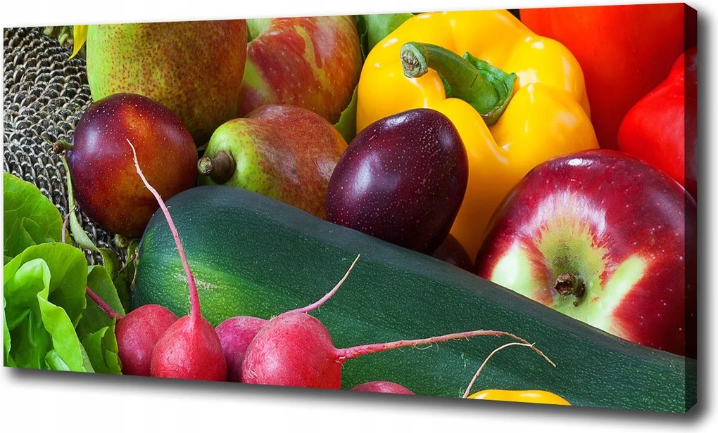 Vászonkép Gyümölcsök és zöldségek 100x70 cm