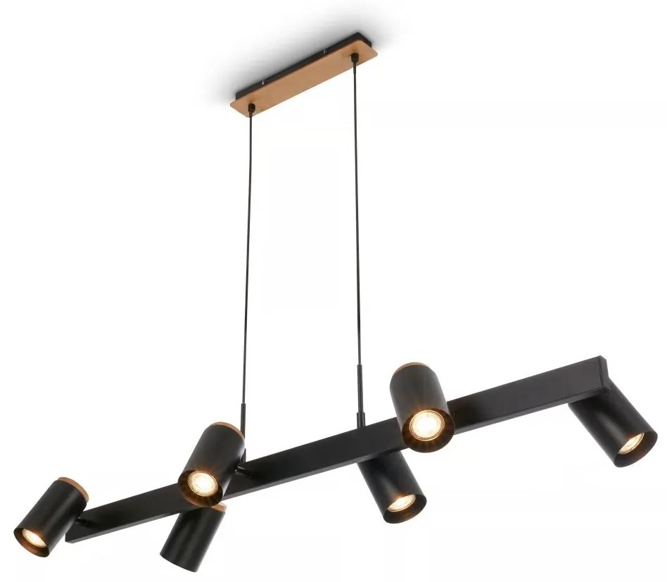 Briloner 4059065 - ERA kábeles csillár 6xGU10/10W/230V fekete