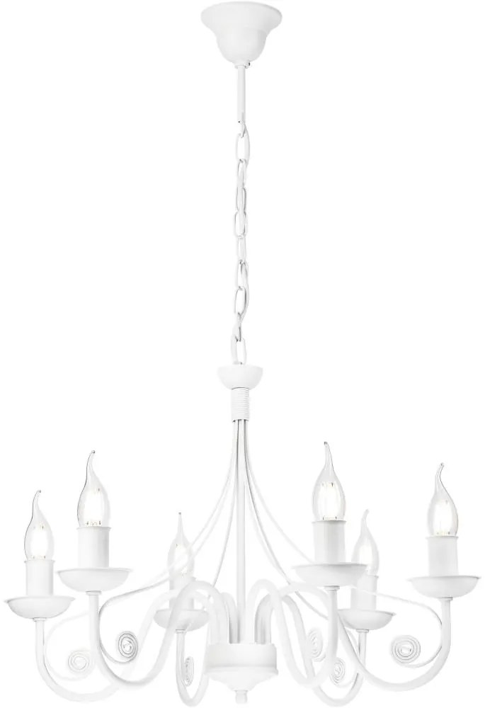 Lamkur Csillár láncon DONATO 6xE14/40W/230V fehér LM-6.29/BIAŁY MAT