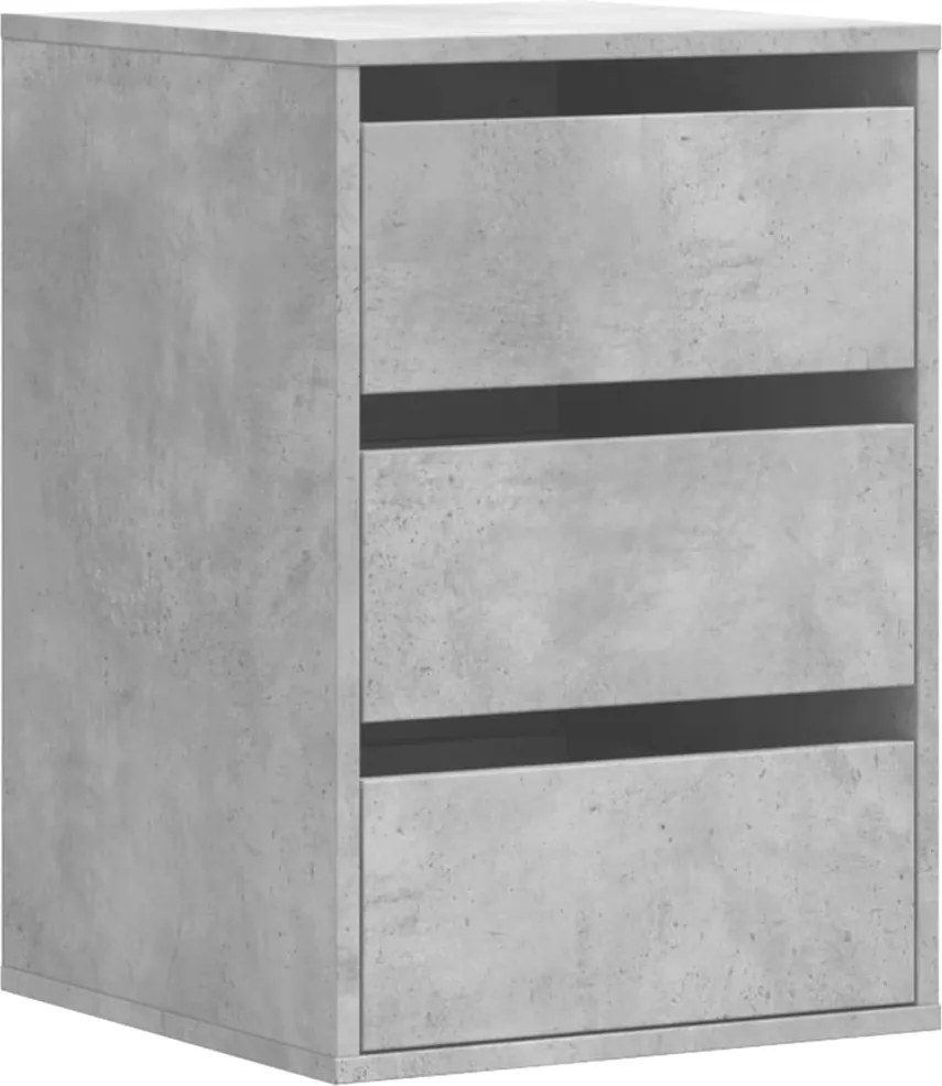 vidaXL betonszürke szerelt fa fiókos sarokszekrény 40 x 41 x 58 cm