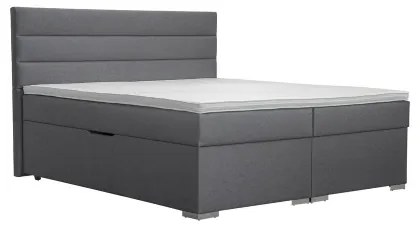 NEW BOLERO 180x200 cm kárpitozott ágy tárolóval és topperes matracokkal, szürke