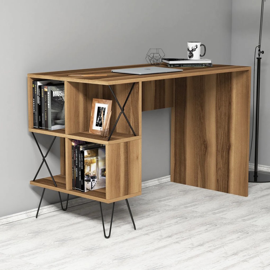 PC asztal Elegance (dió + fekete). 1072067
