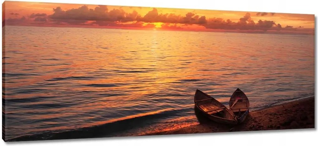 Képek 100x40 Hajók naplementekor Naplemente a tengeren Kilátás