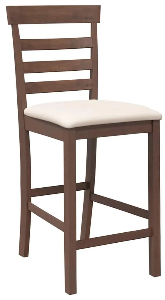 2 db barna tömörfa gumiból bárszékek párnákkal