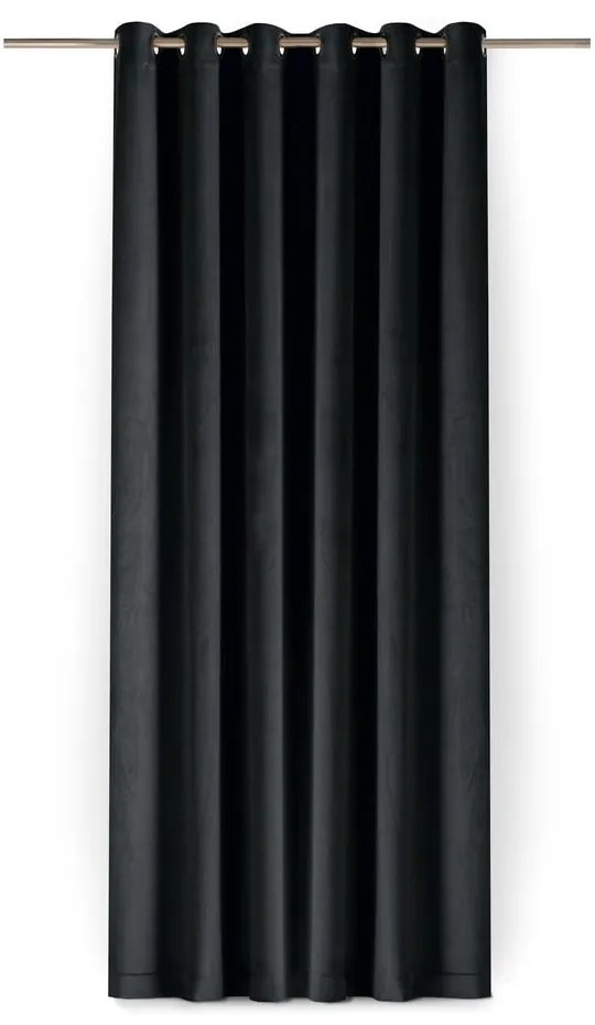 Fekete bársony dimout (részleges sötétítő) függöny 530x270 cm Velto – Filumi