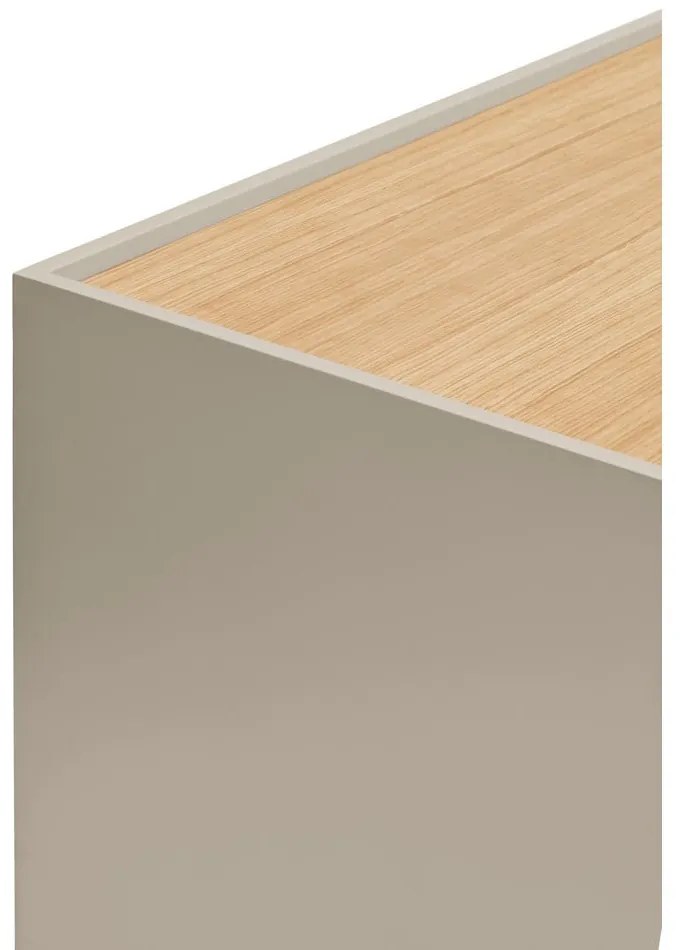 Bézs-natúr színű TV-állvány tölgyfa dekorral 180x45 cm Otto – Teulat