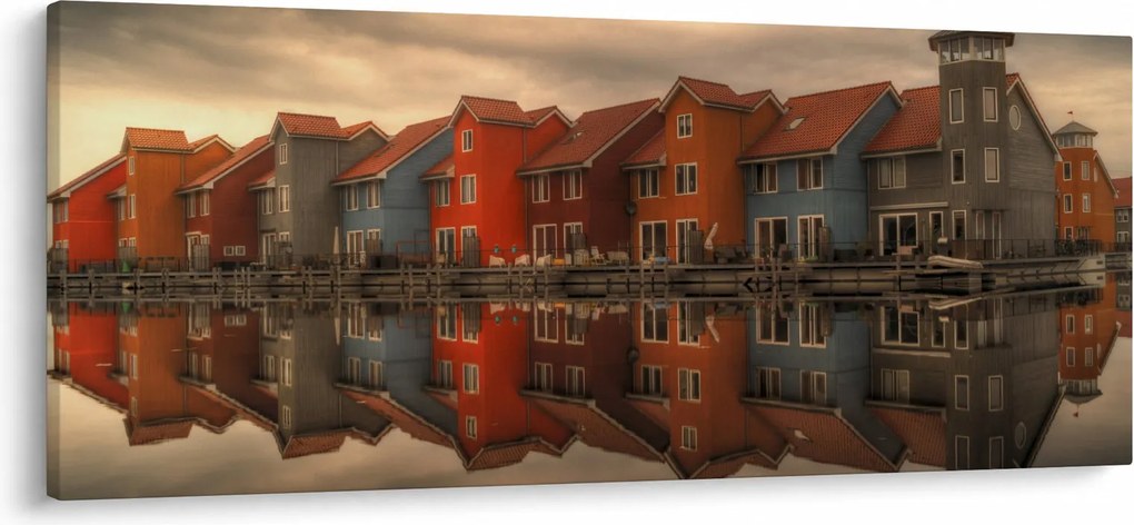 Színes házak képe (120x50 cm)