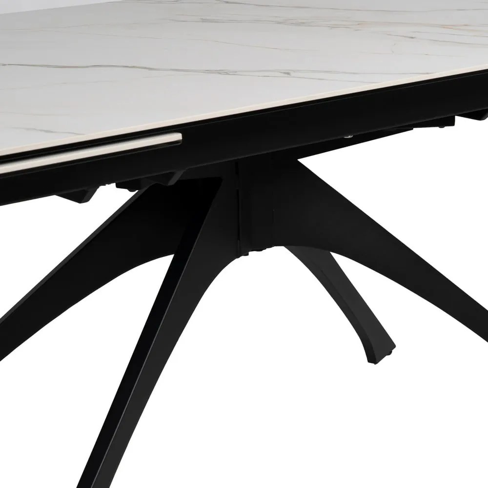 Bővíthető étkezőasztal márvány dekoros asztallappal, hosszabbító asztallappal 90x180 cm Rocía – Ixia