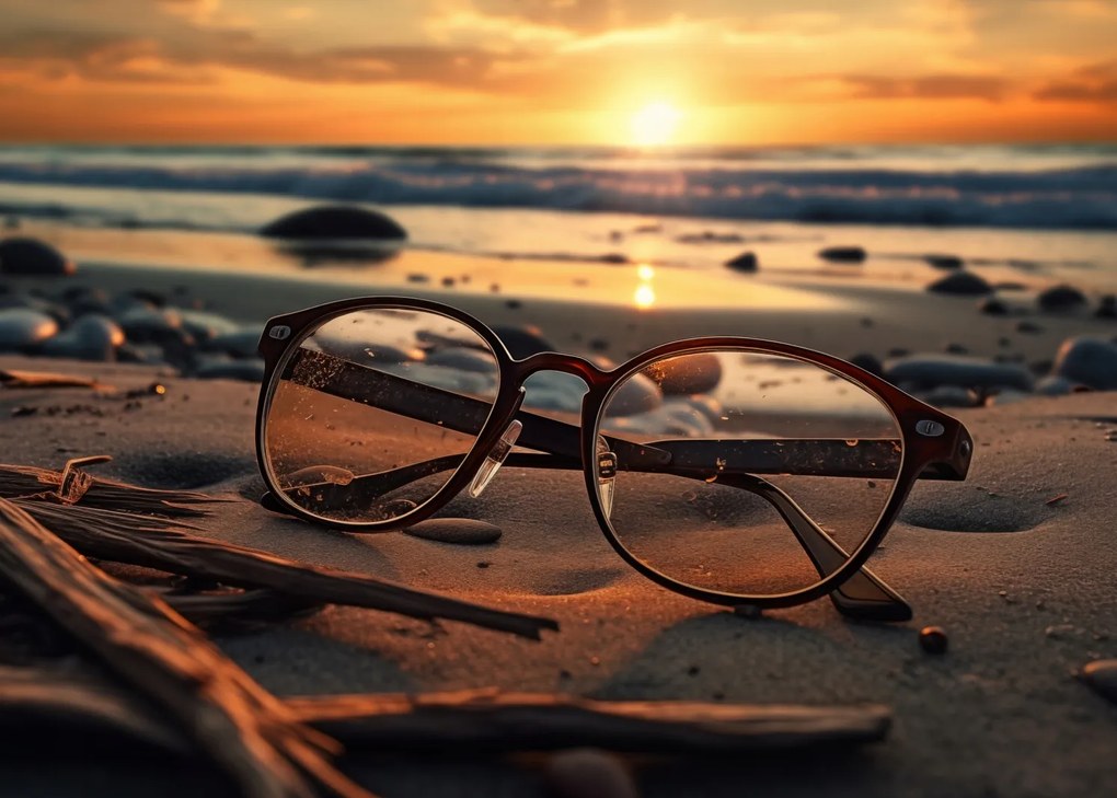 Poszter 70x50cm Naplemente üvegen keresztül