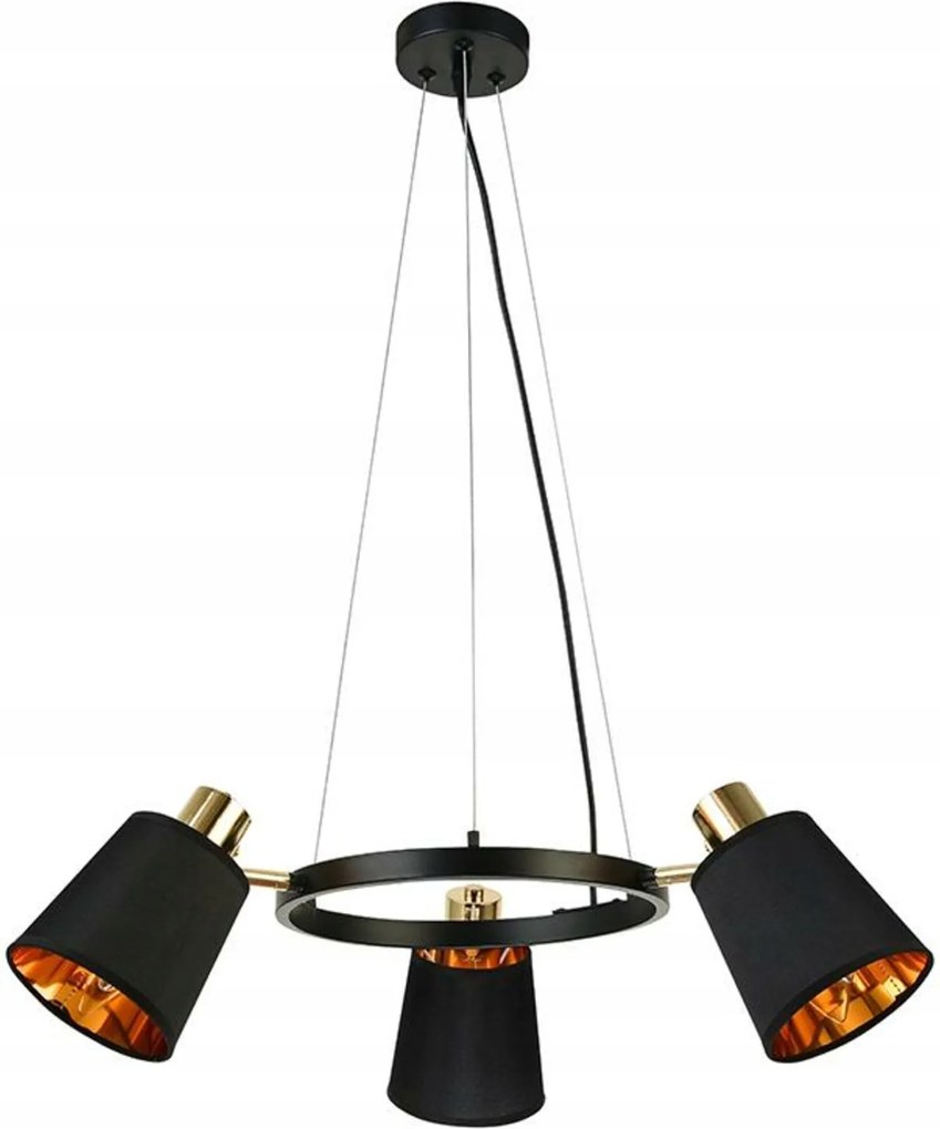Aca Lighting függeszték 3XE14 fekete fém lámpaernyő ÁTM63XM100CM Norma E