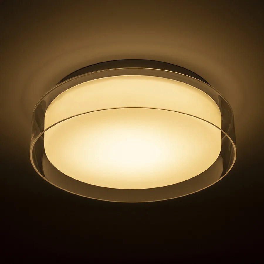 RENDL VENICE LED 30 stropní čiré sklo/opálové sklo/chrom 230V LED 12W IP44 3000K
