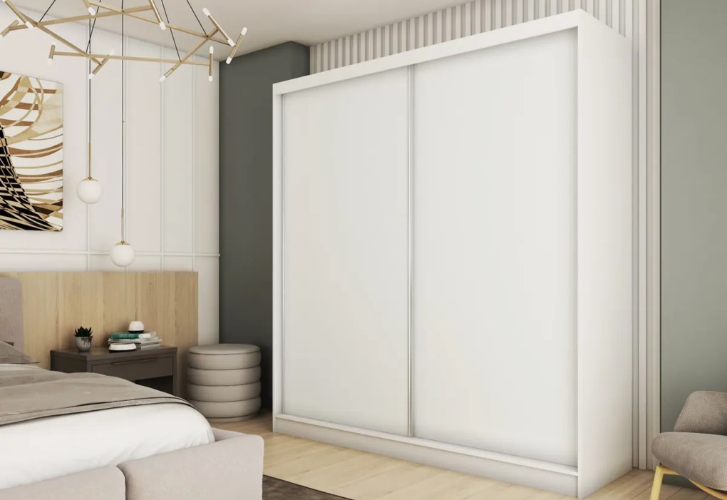 GALAN tolóajtós ruhaszekrény, 180x216x61, wenge