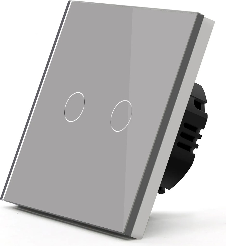 Érintőkapcsoló Üveg Dupla 2K Wifi Tuya Vezeték Nélkül N