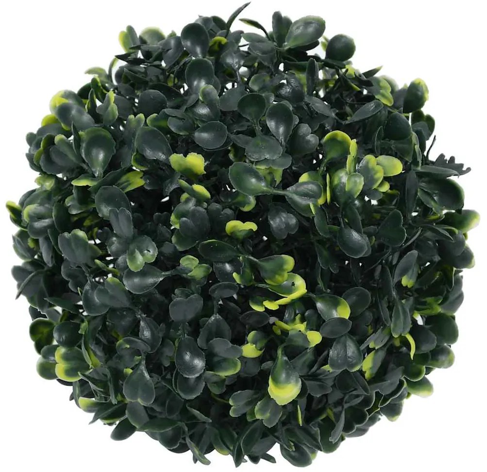 4 db zöld mesterséges boxwood gömbök LED fényekkel 12 cm