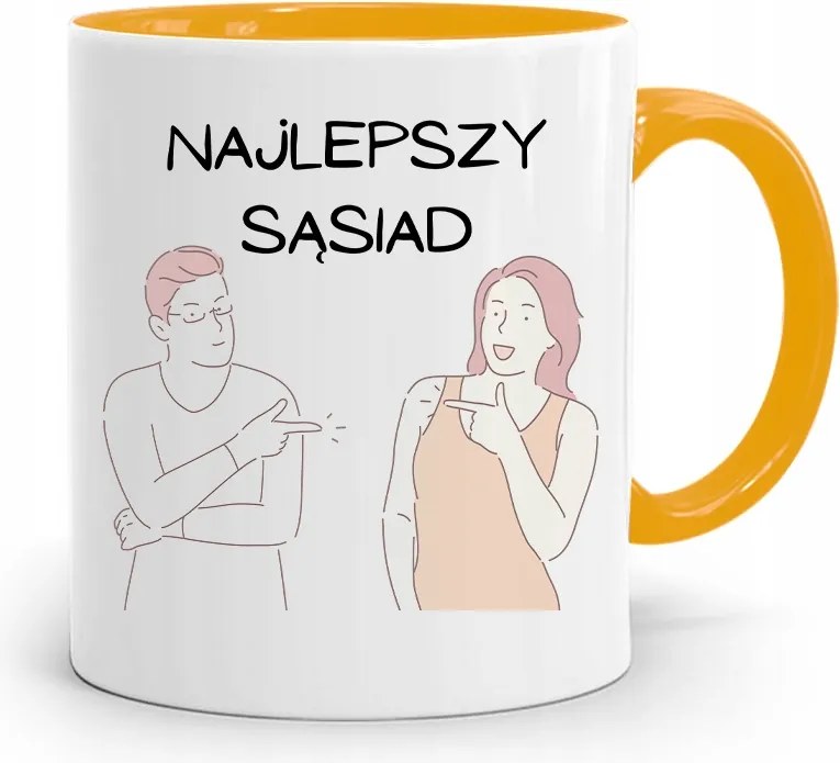 Szomszédnak Sárga Ajándék Bögre fényképes nyomtatással