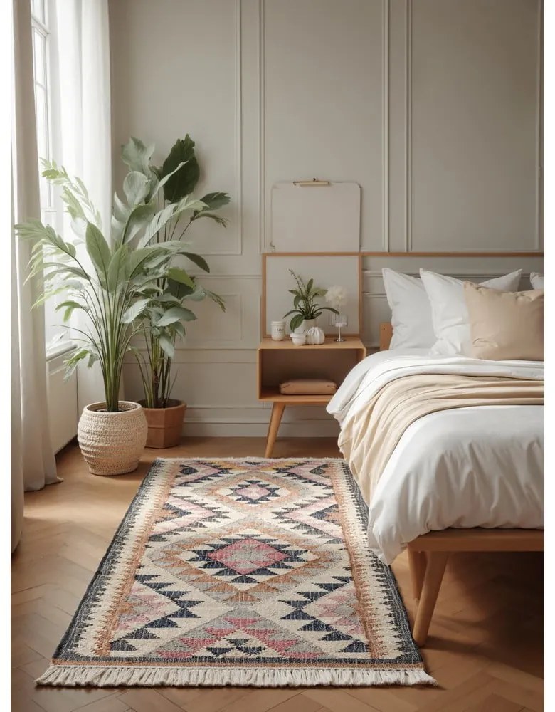 Szürke kézi szövésű juta futószőnyeg 80x200 cm Roya Parsa – Elle Decoration