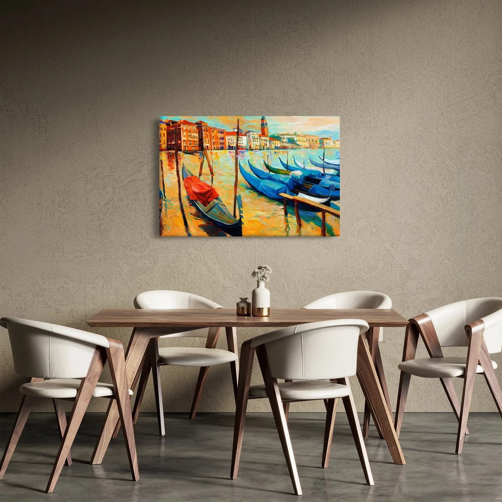 Kép - Velencei kikötő (90x60 cm)