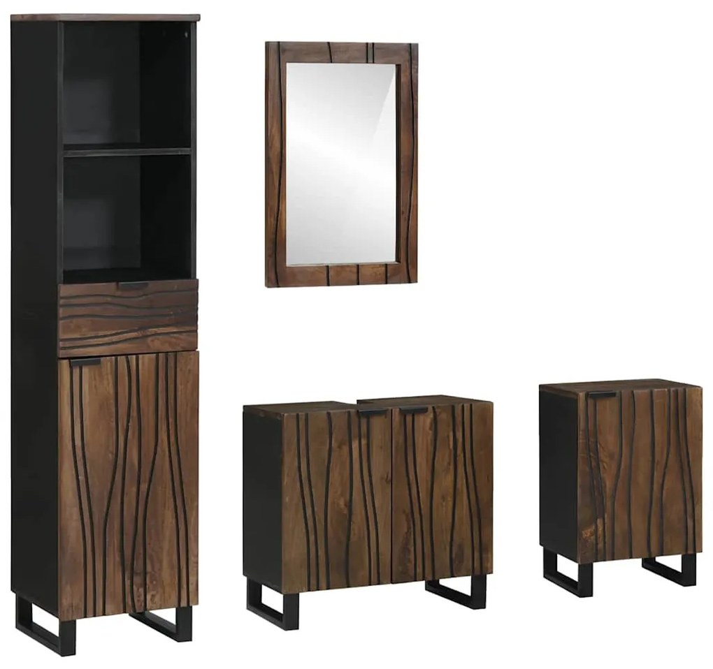 Fürdőszoba bútor szett fiókkal 4 pcs Fehér 38 x 33 x 160 cm