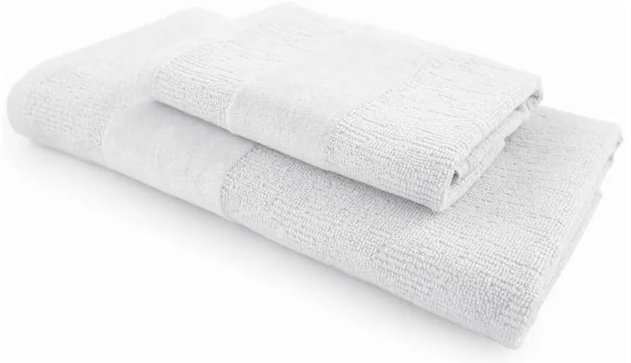 CARRARA törölközőkészlet 1db 60x100 cm és 1db 40x55 cm 100% pamut, fehér