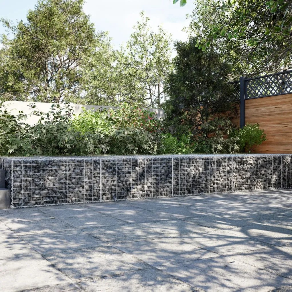horganyzott vas gabion kosár fedéllel 800 x 100 x 50 cm
