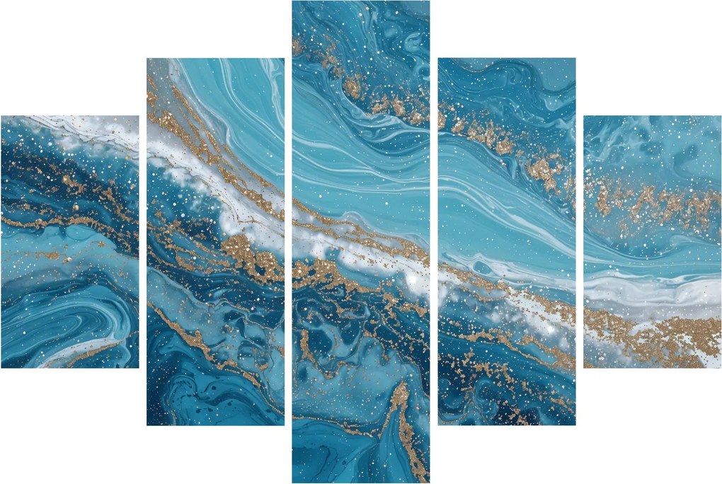 Kép - Világoskék márvány arannyal I. (150x105 cm)
