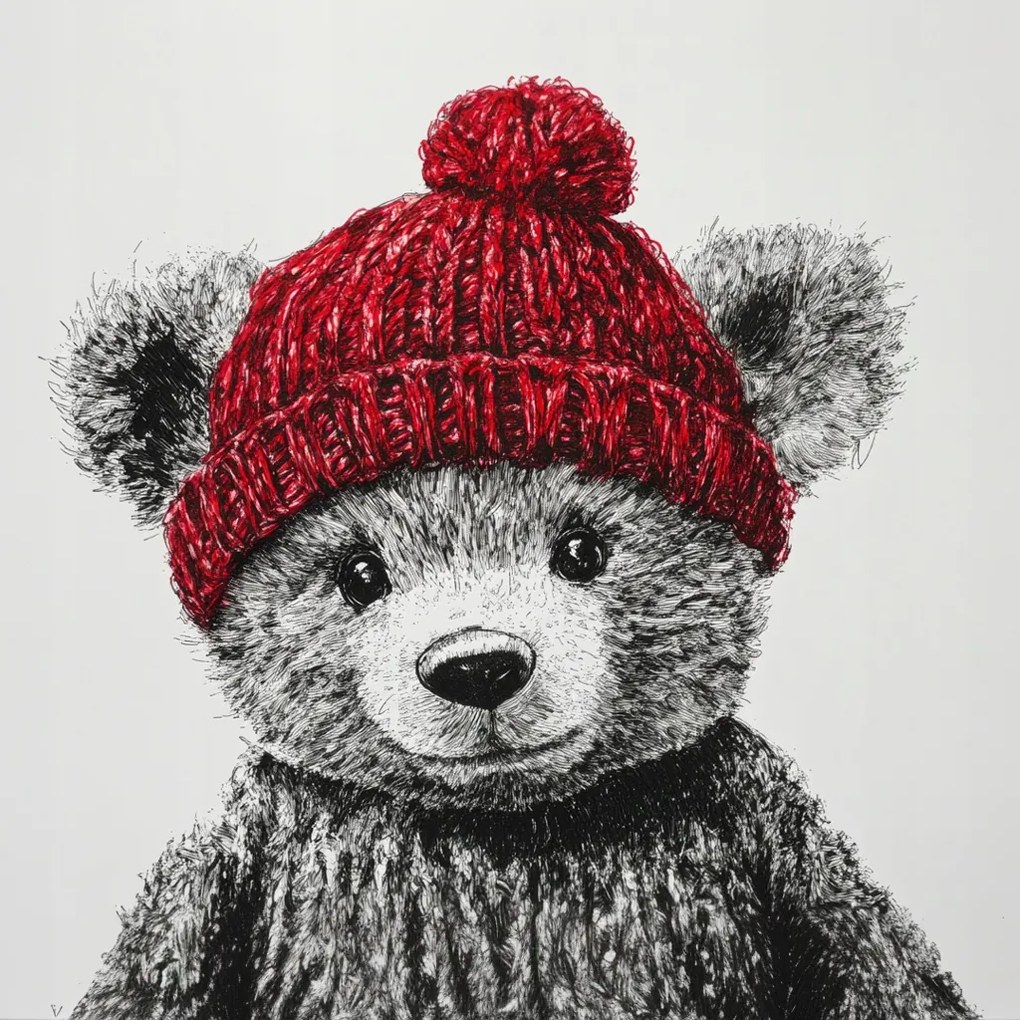 Canvas Vászonkép Mackó Játék Plüss Ölelő Sapka 80x80