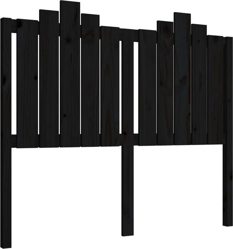 vidaXL fekete tömör fenyőfa ágyfejtámla 126x4x110 cm