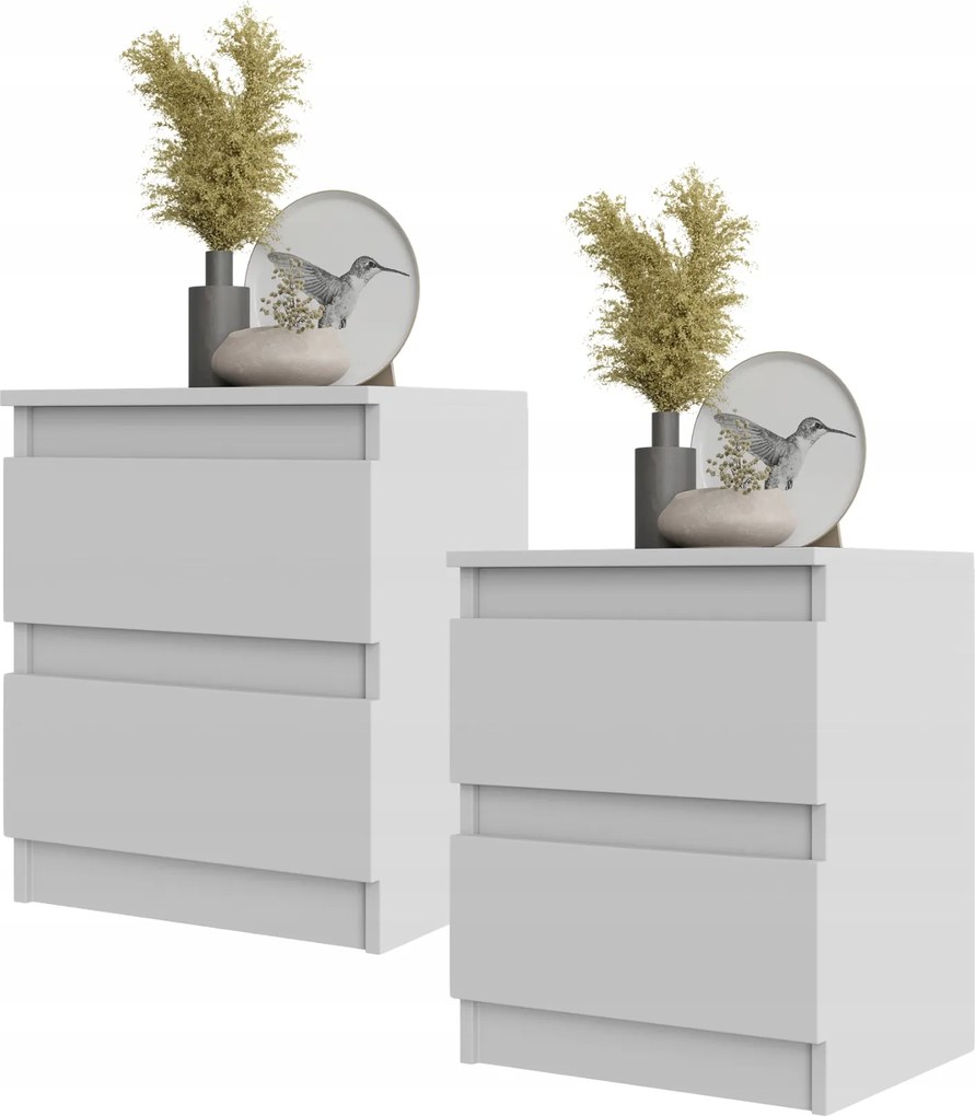 Éjjeliszekrény 40 CM Gabriel Fehér Matt – 2 Db-os Szett