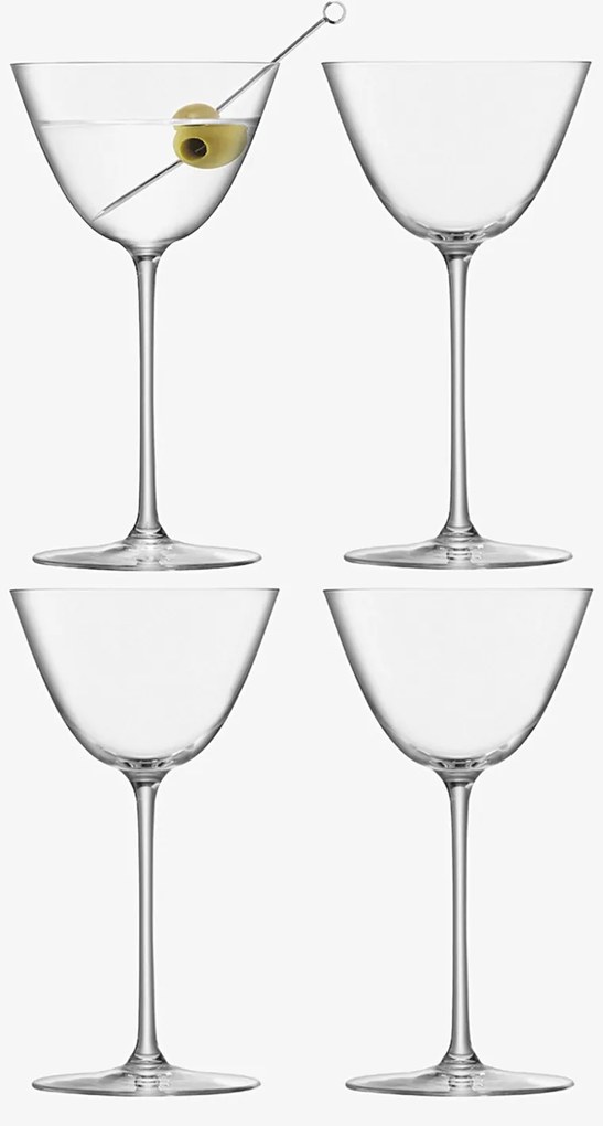 Martini üveg Borough, 195 ml, átlátszó, 4 db-os készlet - LSA International