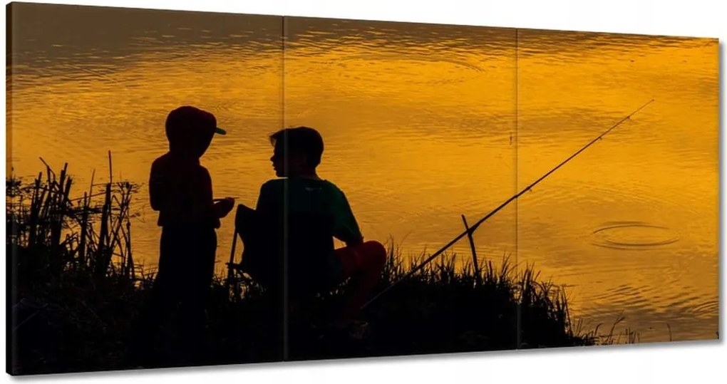 Vászonkép 180x90 Nyugat halászok folyó halak