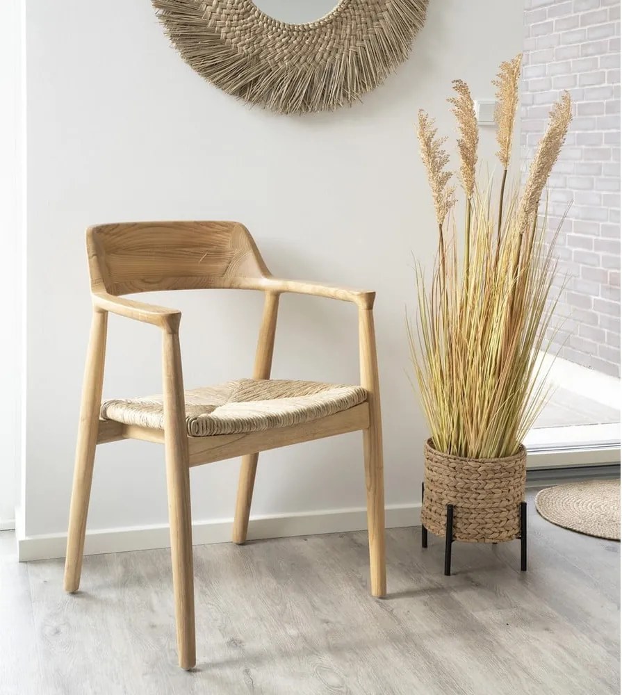 Natúr színű tömörfa karfás étkezőszék Getafe – House Nordic