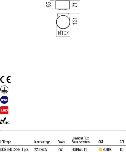 REDO 90061 LOG Modern Kültéri Fali Lámpa LED IP65