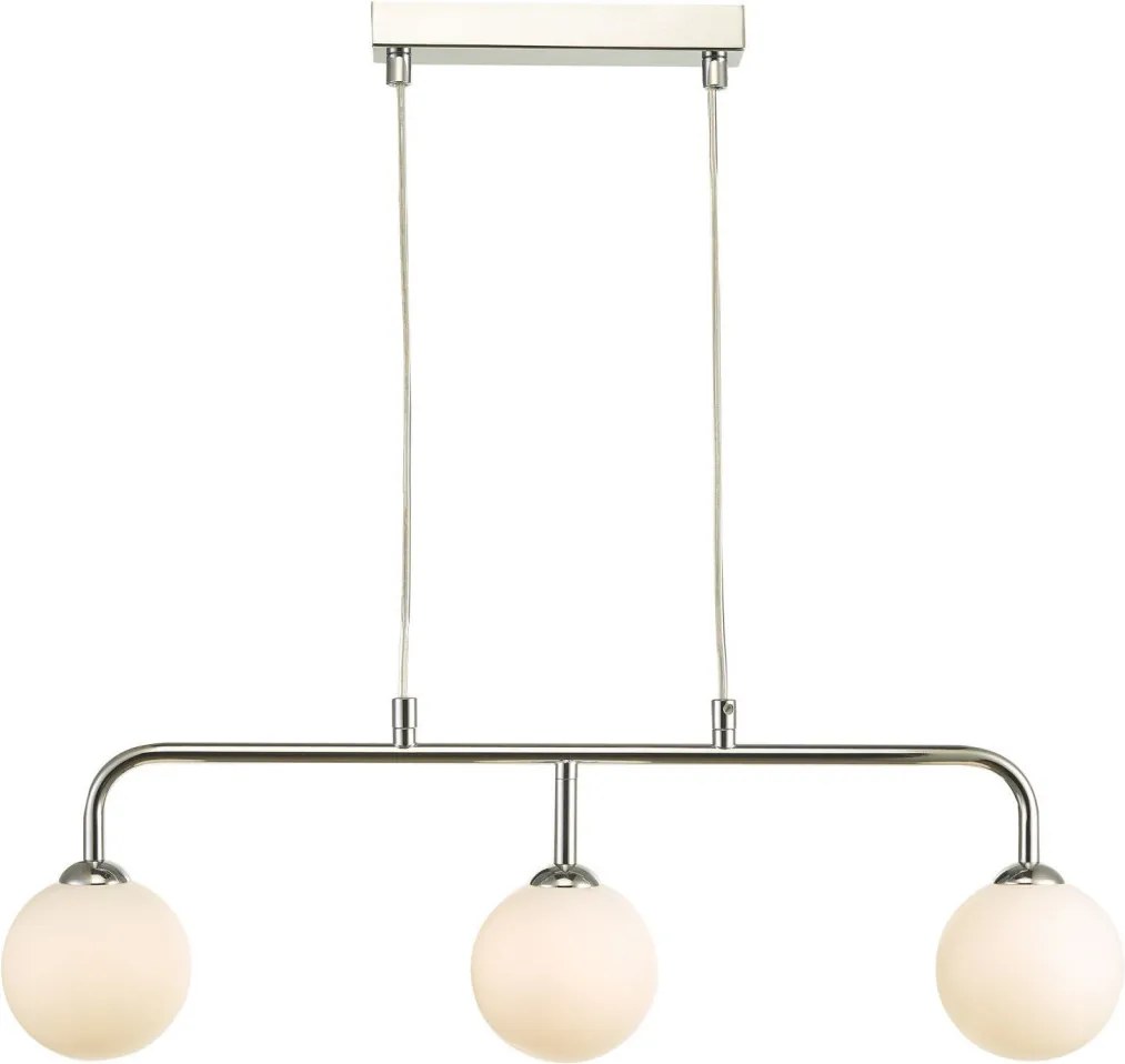 DAR LIGHTING FEY6250-02 FEYA Többágú Függesztett Lámpa Opál, Csiszolt Króm G9 IP20