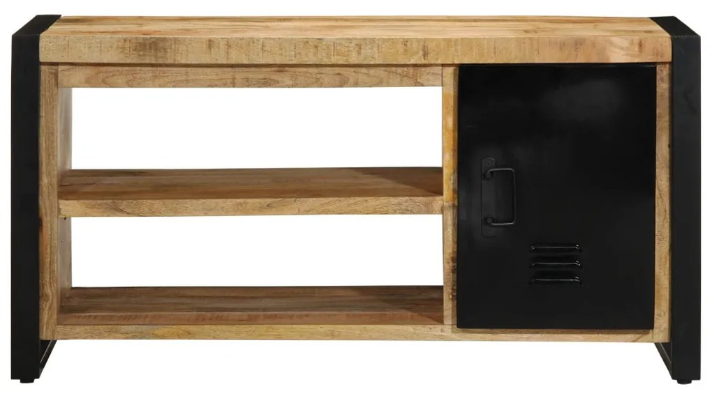 Cipőpad 100x40x50 cm Tömör Fa Durva Mangó