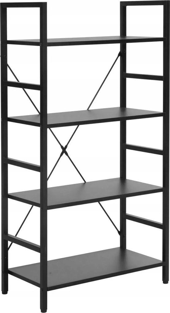 Könyvespolc oszlop szekrény Loft R4 fekete Sig