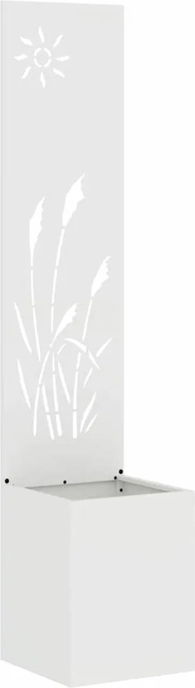 vidaXL Kertvédő vászon Fehér 32 x 140 cm Hidegen hengerelt acél