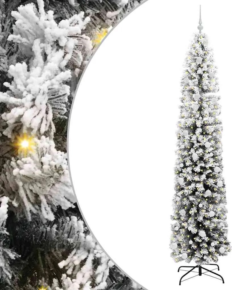 vidaXL Mű karácsonyfa 300 LED-del Zöld 240 cm PVC, acél és műanyag