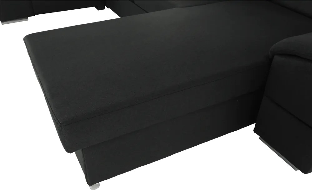 Ülőgarnitúra, sötétszürke, jobbos kivitel, SEGORIA ROH U